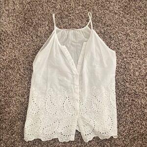 ☀️🇺🇸White Eyelet Lace Women's Top